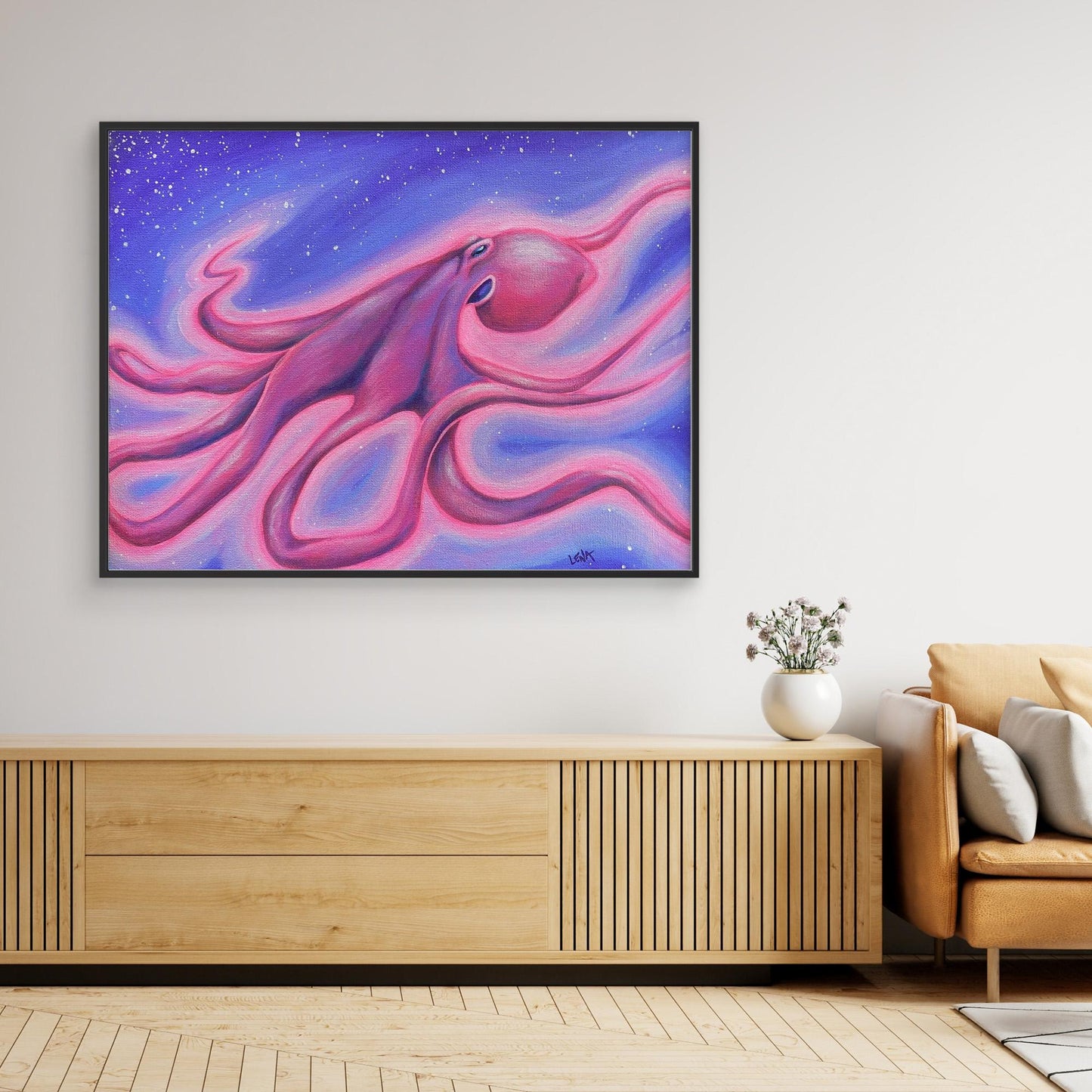 “Ghosty Slinky Slink” Octopus Painting