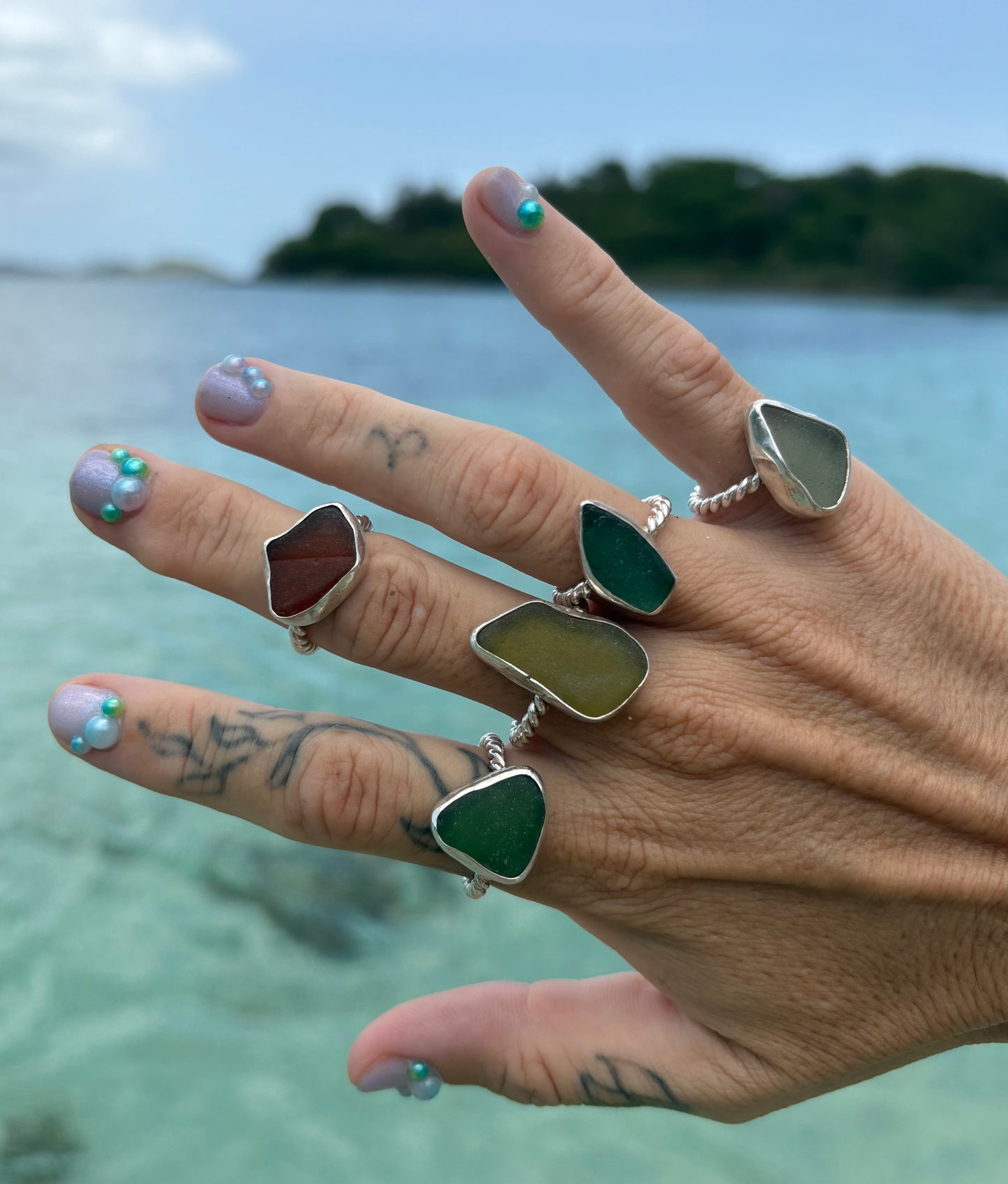 Mermaid Treasure Classic Sea Glass Ring