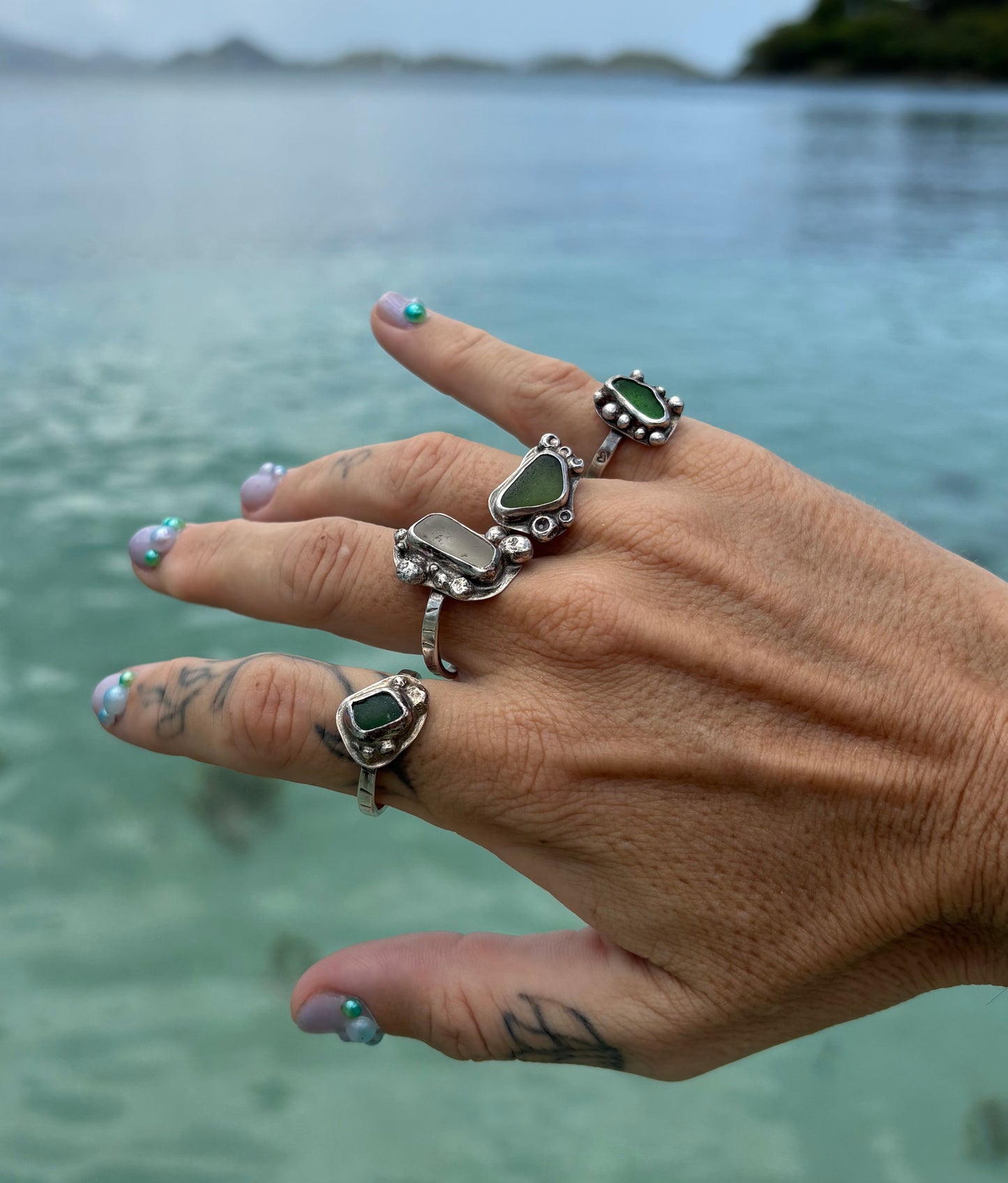 Mermaid Treasure Sea Glass Ring