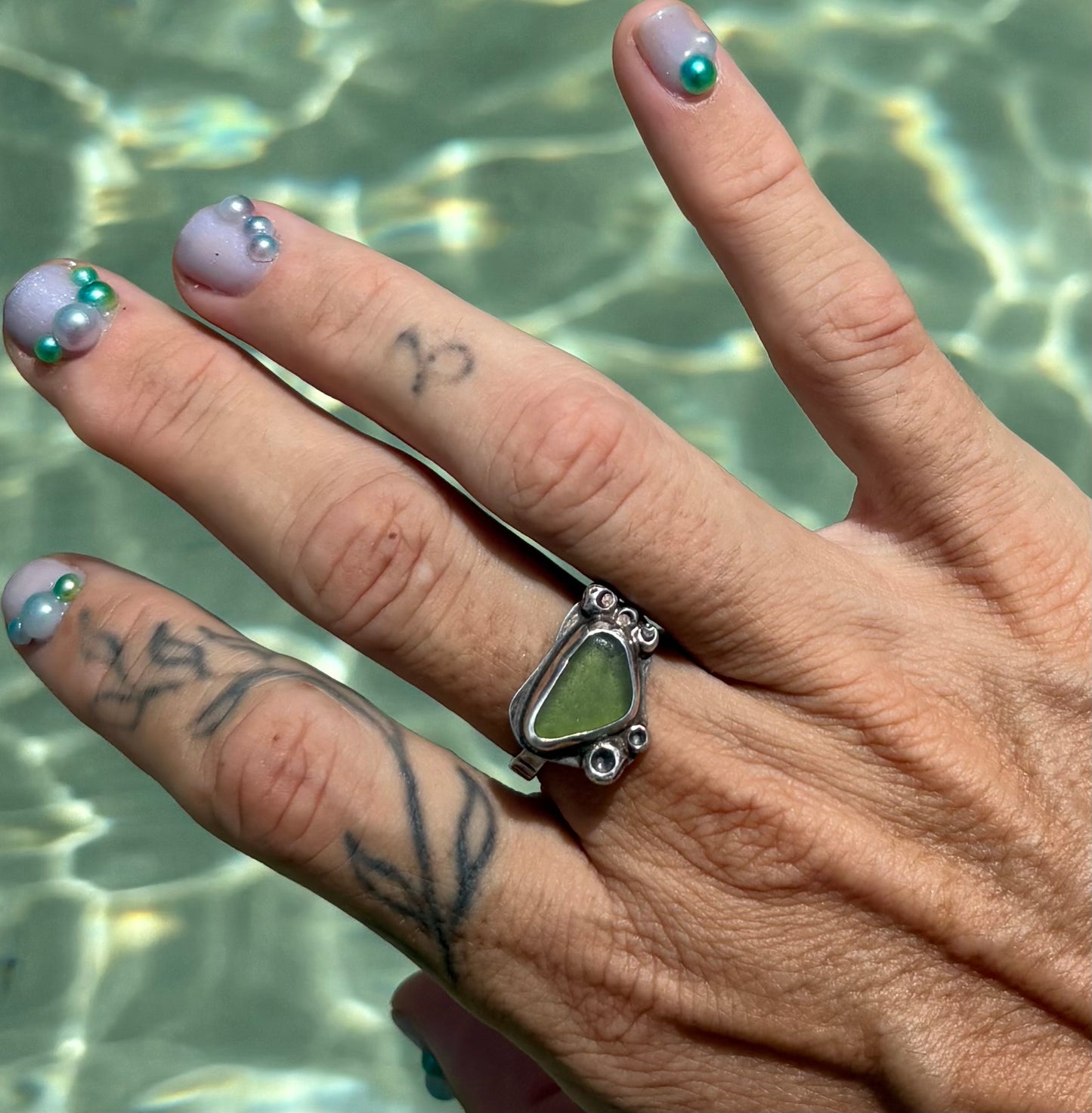 Mermaid Treasure Sea Glass Ring
