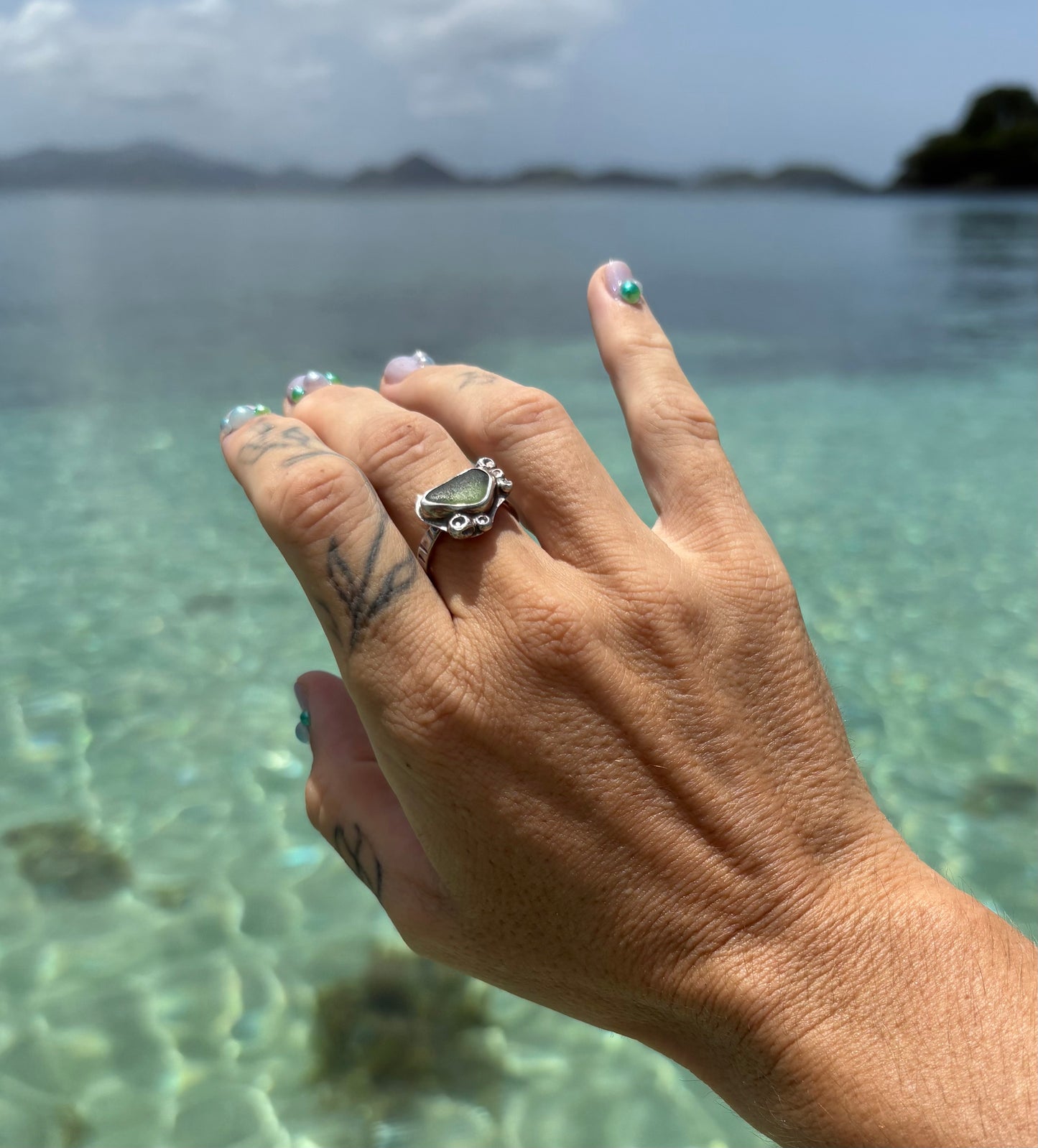 Mermaid Treasure Sea Glass Ring
