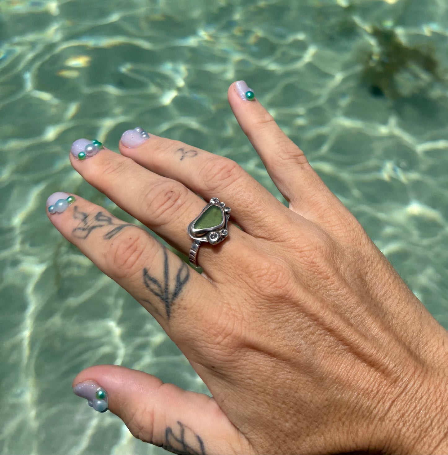 Mermaid Treasure Sea Glass Ring
