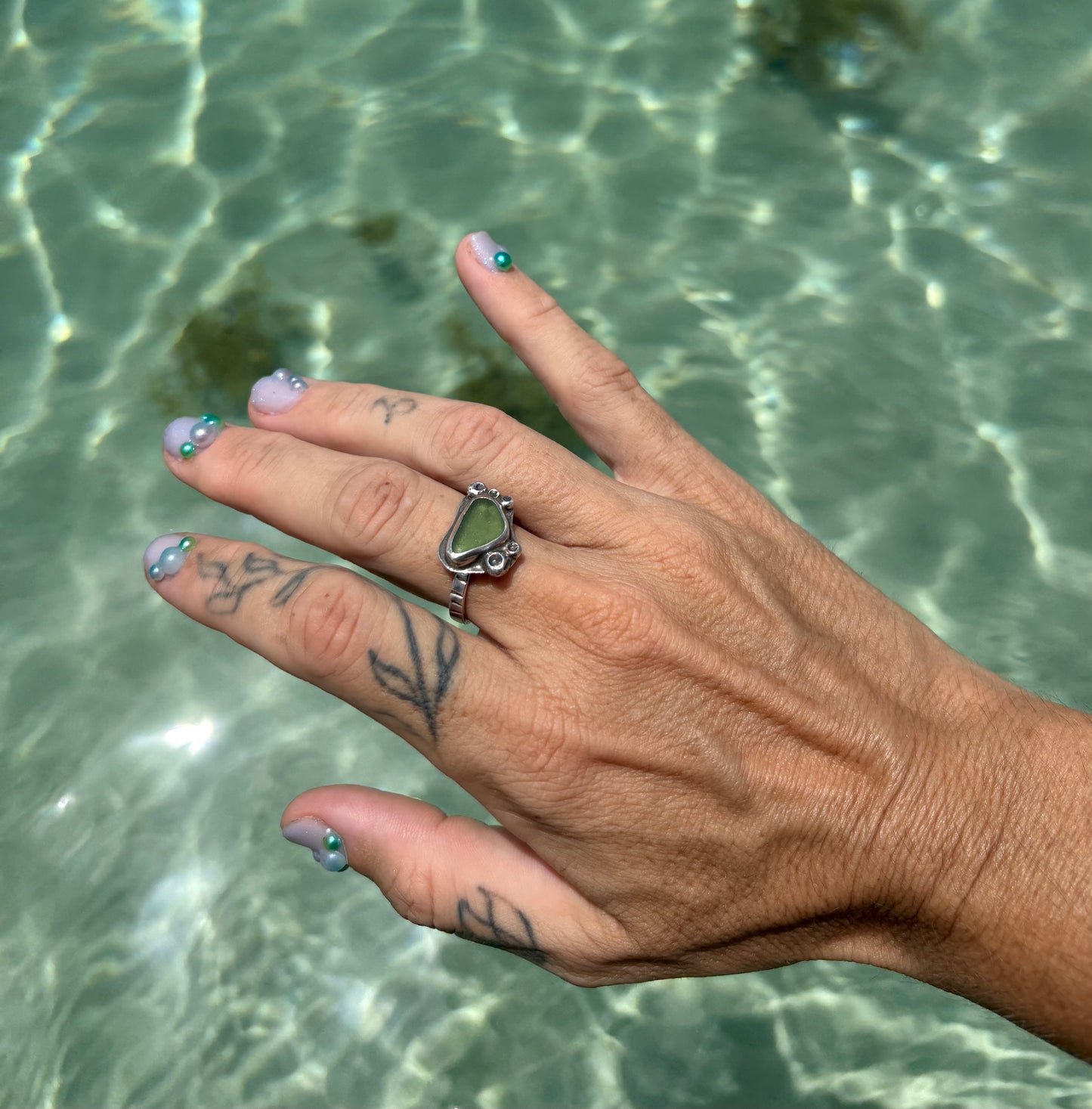 Mermaid Treasure Sea Glass Ring