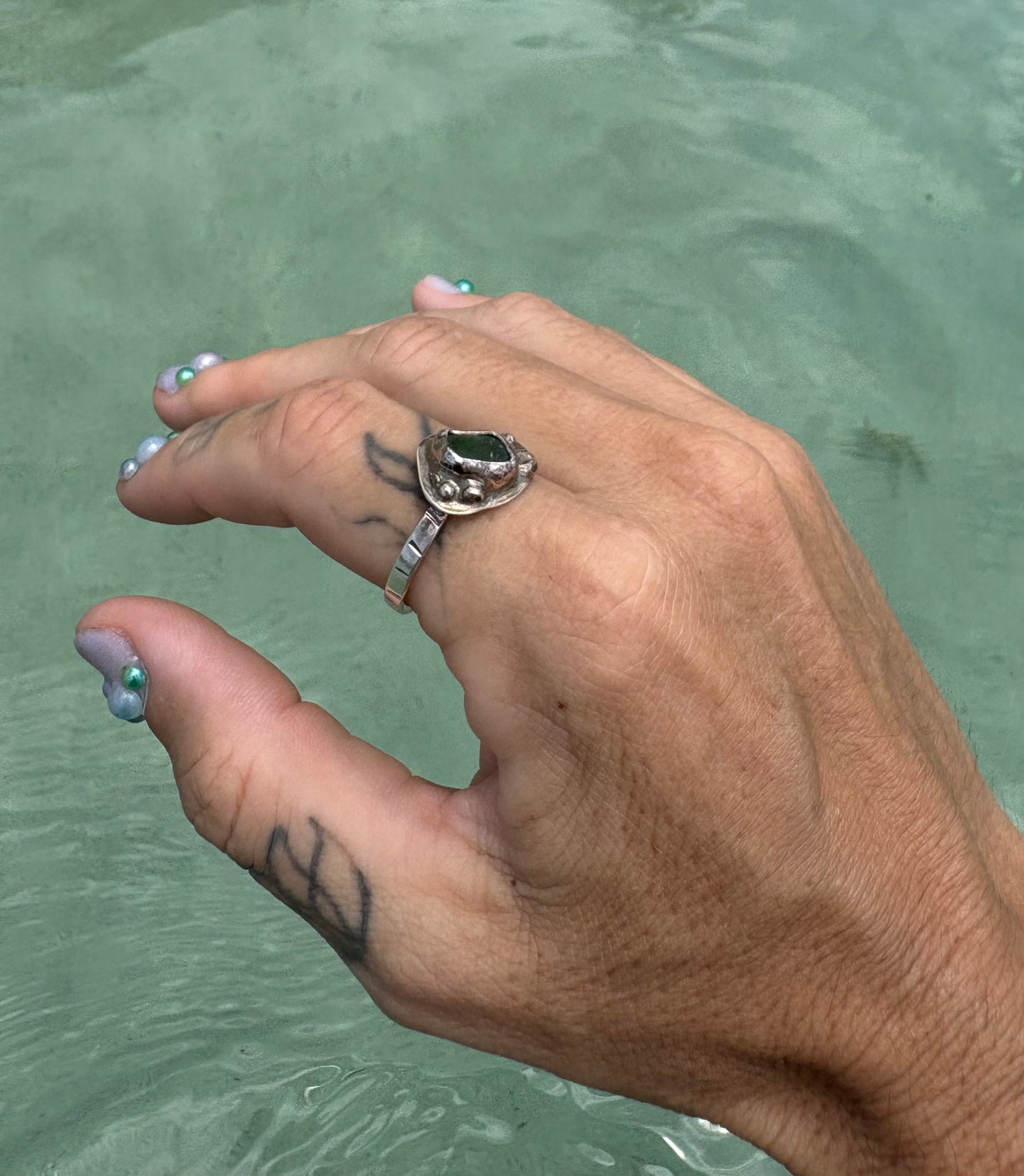 Mermaid Treasure Sea Glass Ring