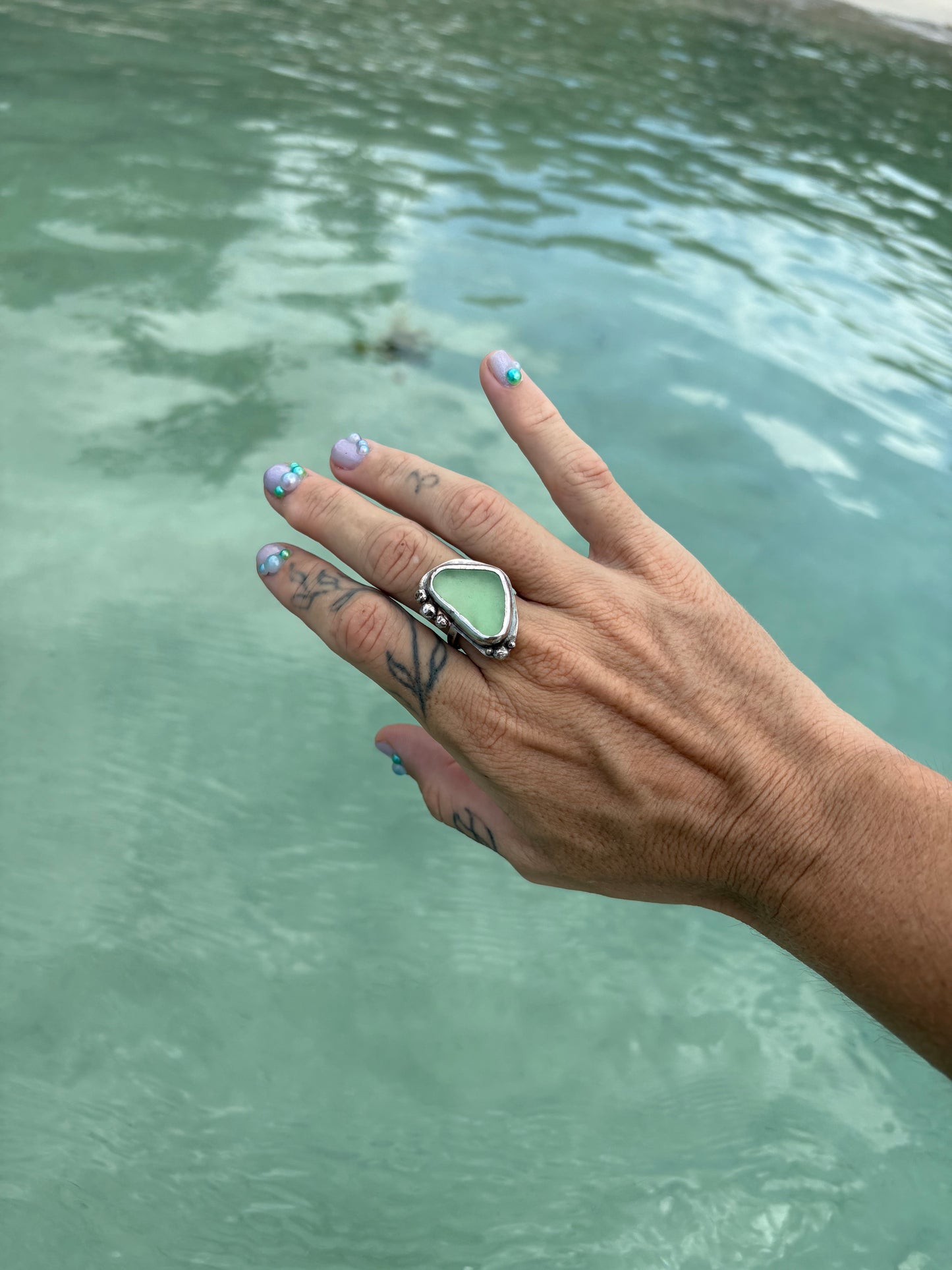 Mermaid Treasure Medium Signature Sea Glass Ring