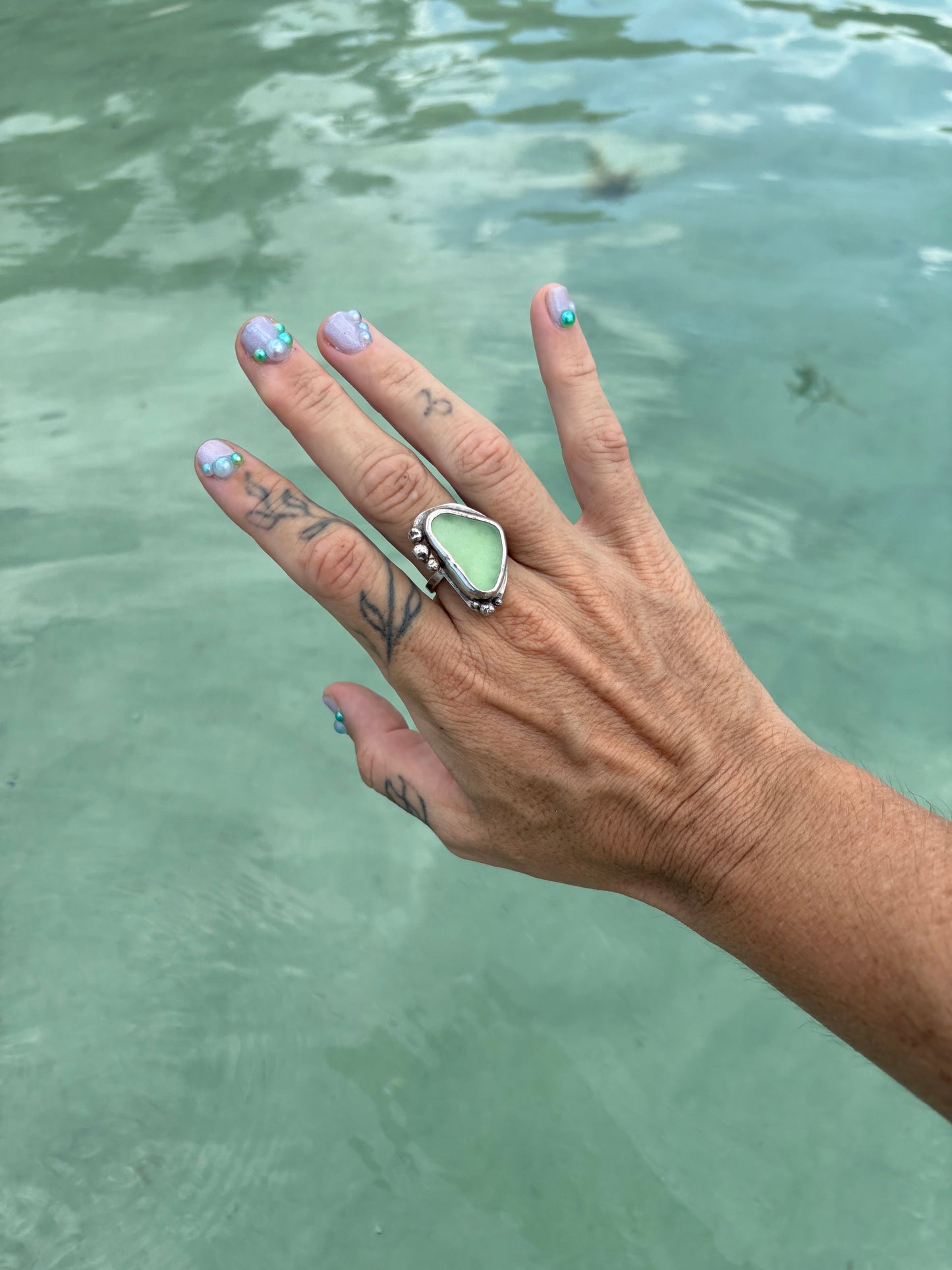 Mermaid Treasure Medium Signature Sea Glass Ring
