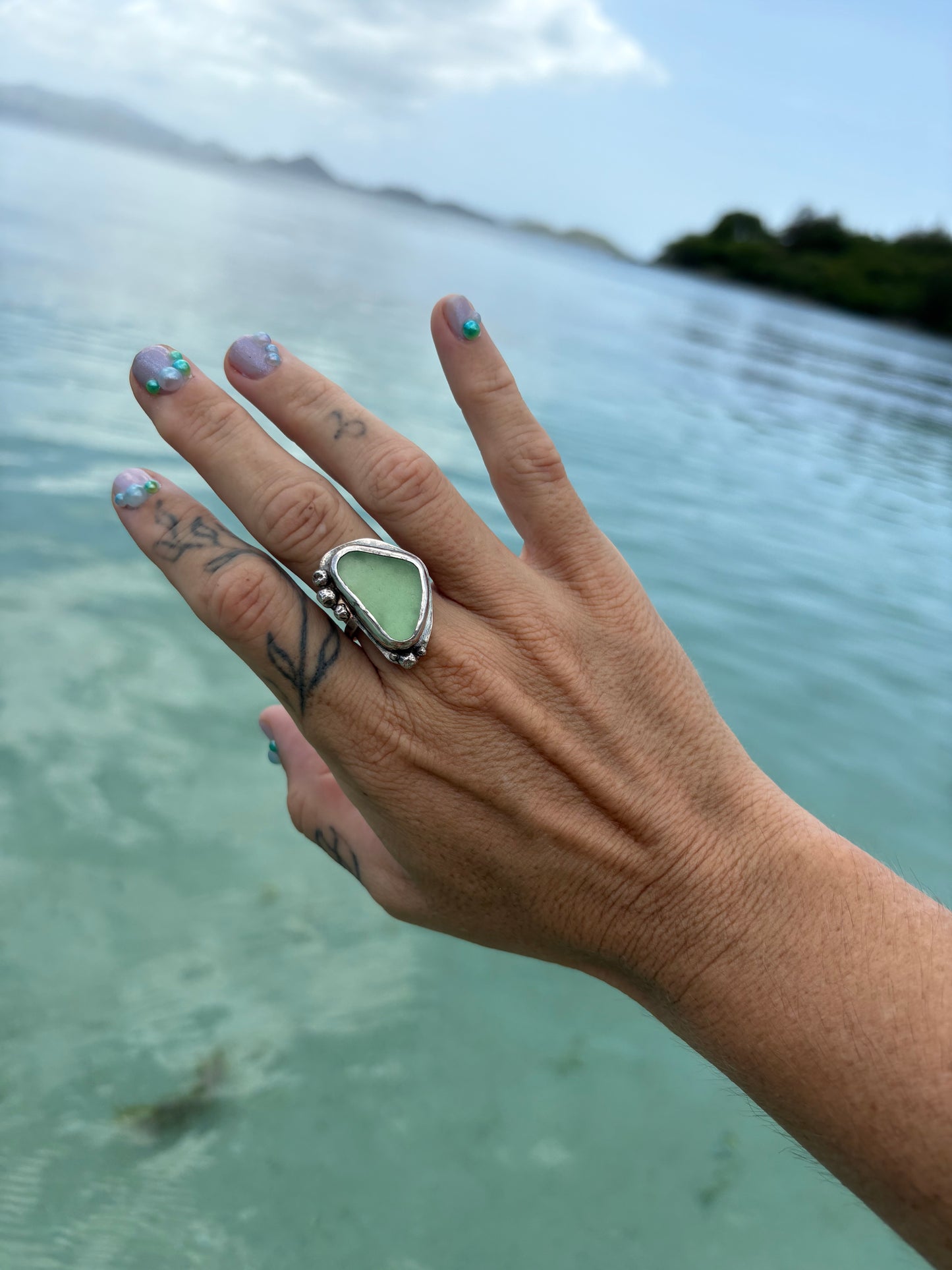 Mermaid Treasure Medium Signature Sea Glass Ring