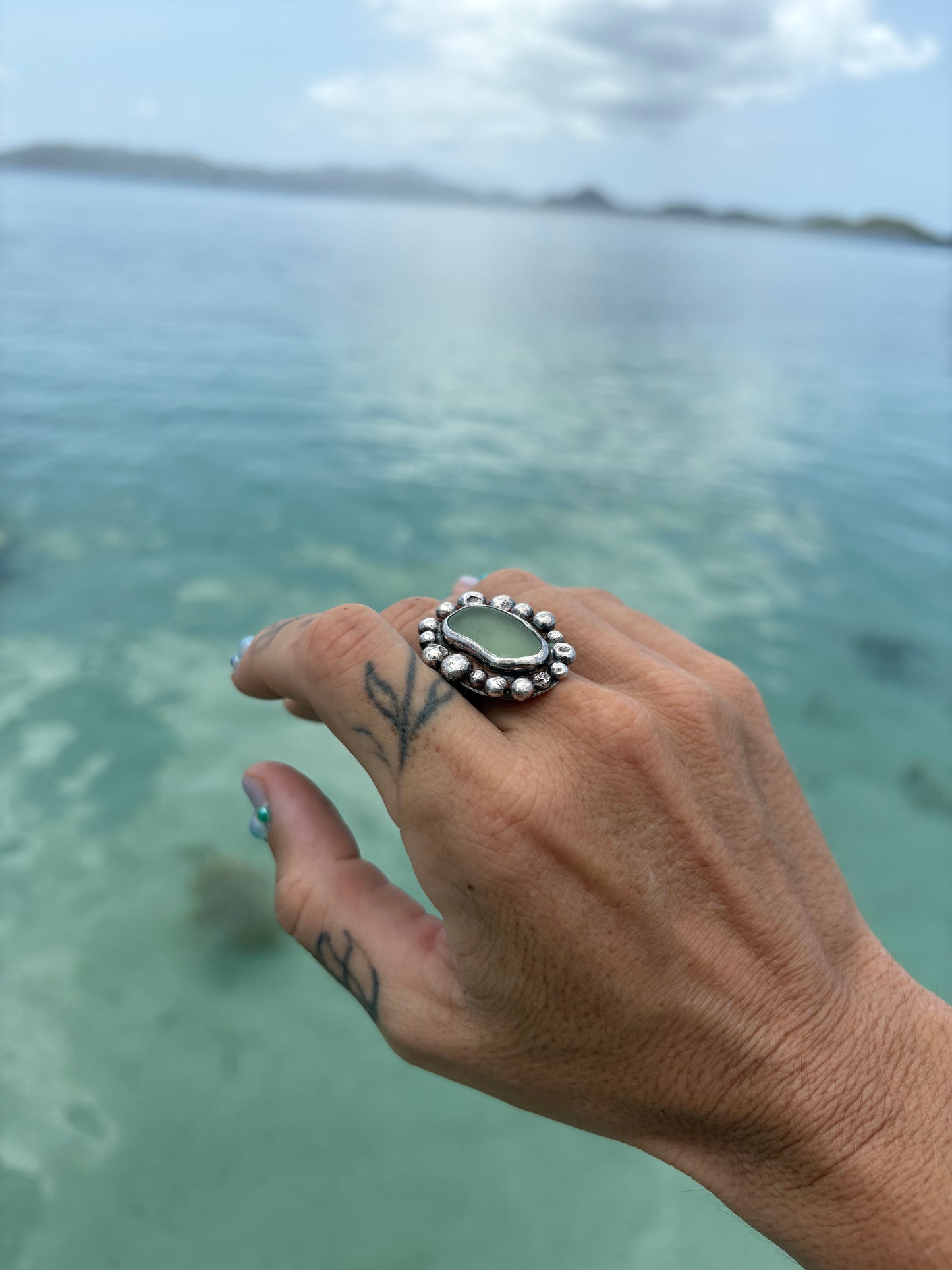 Mermaid Treasure Sea Glass Ring