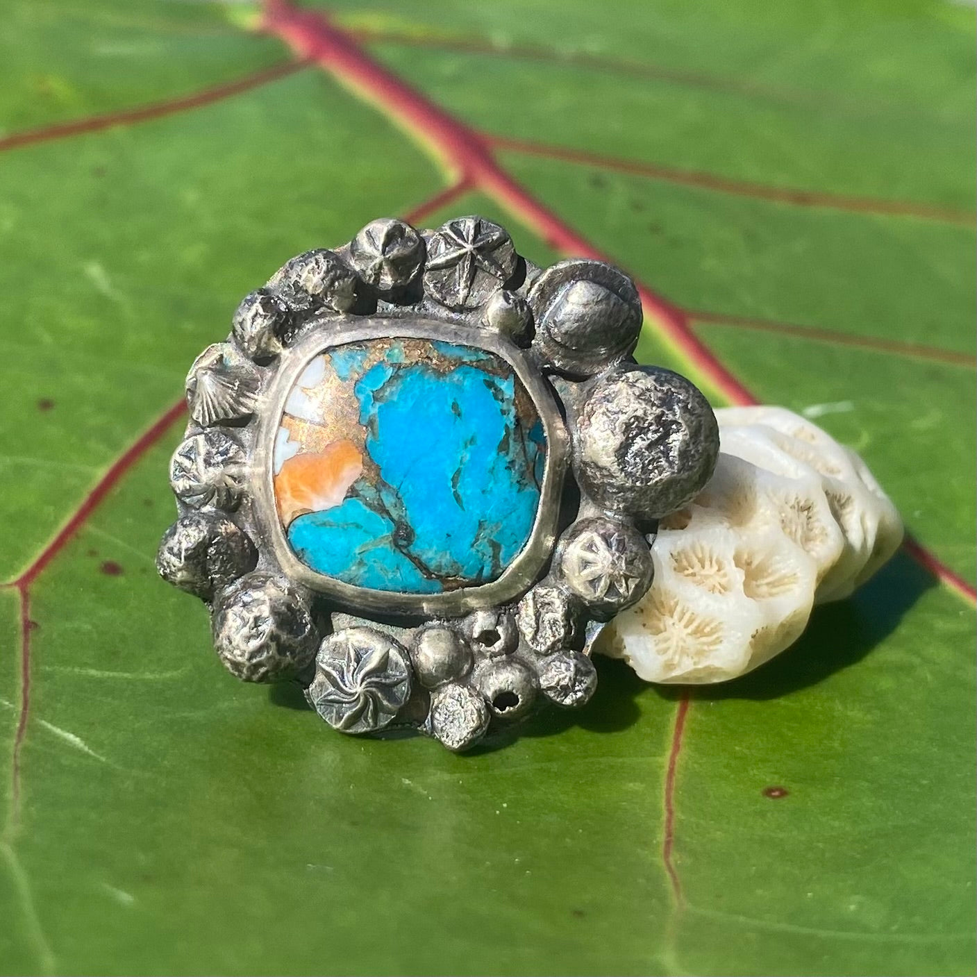 Mermaid Treasure Blue Spiny Oyster Turquoise Signature Ring