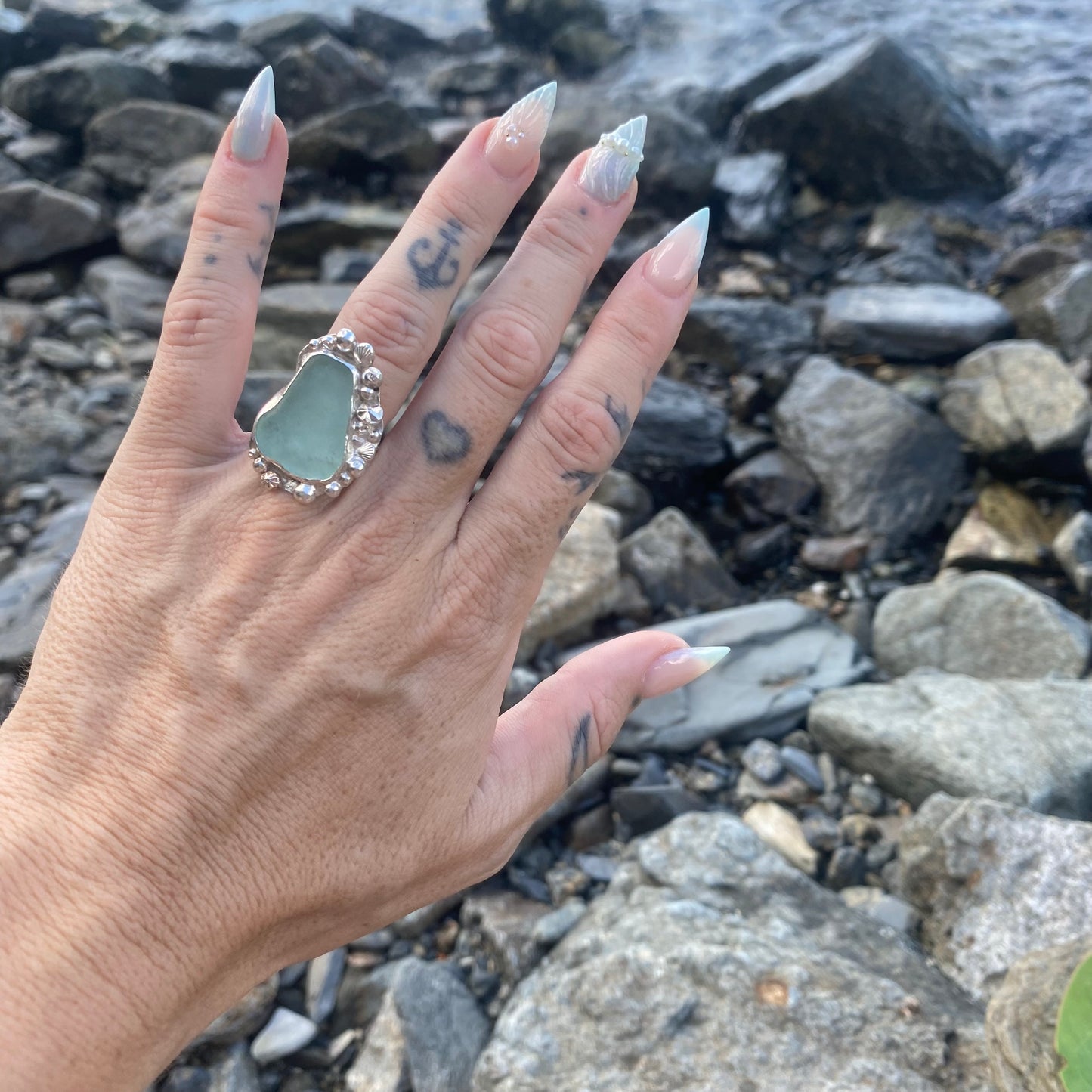 Mermaid Treasure Medium Sea Glass Ring