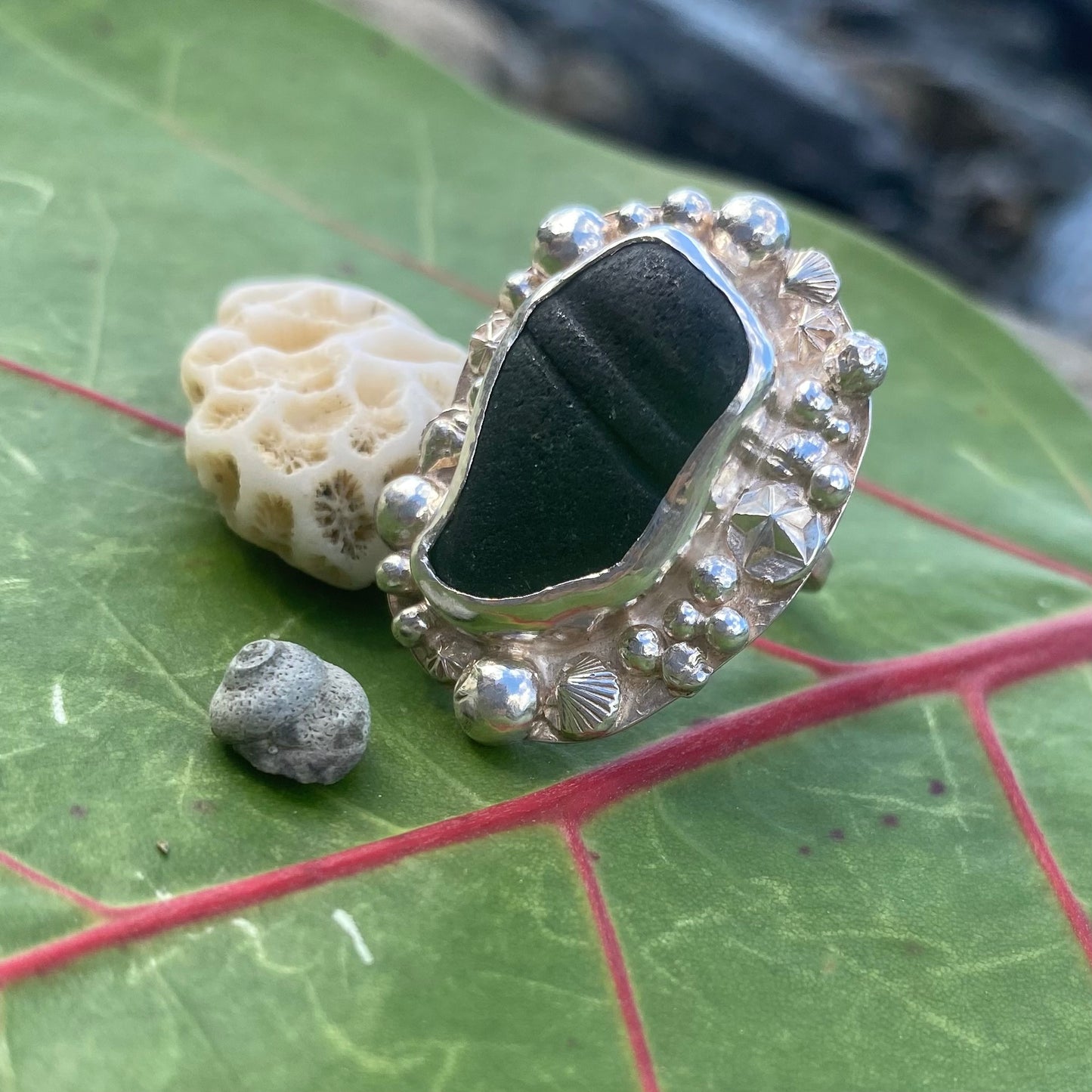 Mermaid Treasure Large Sea Glass Ring