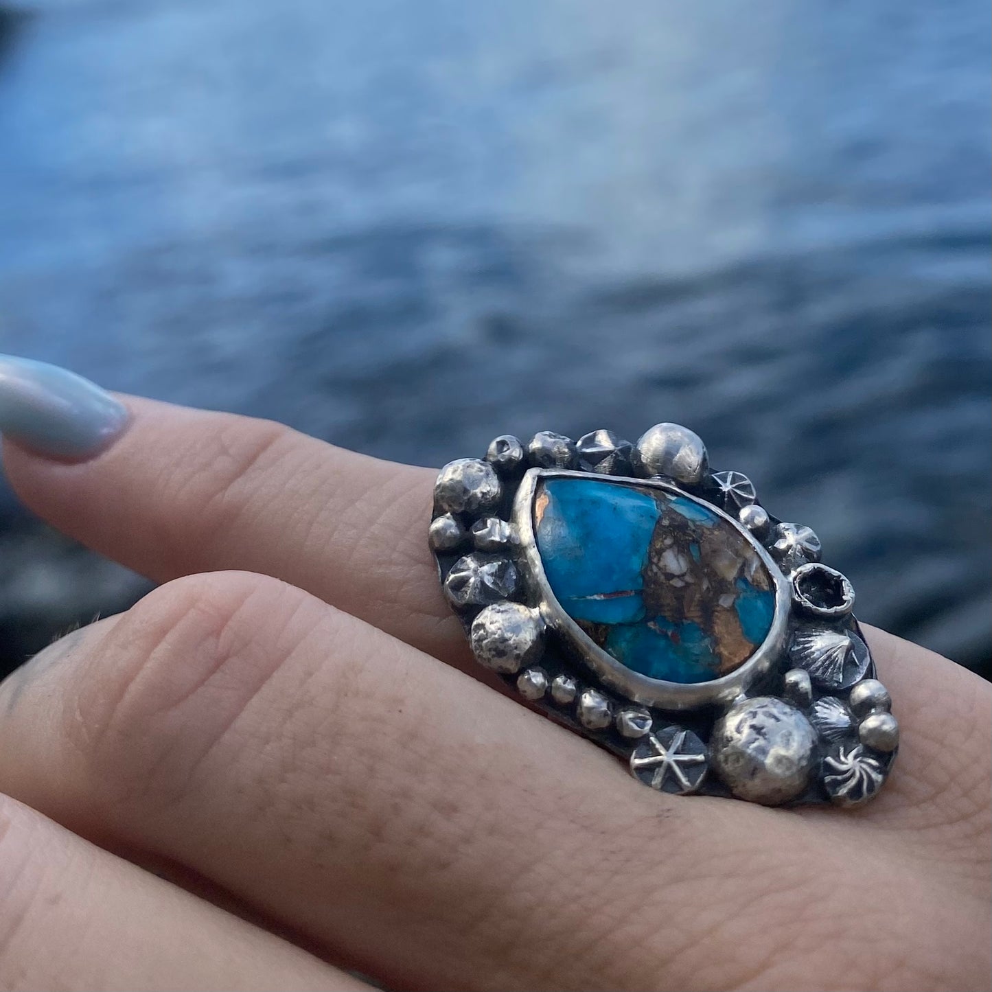 Mermaid Treasure Blue Spiny Oyster Turquoise Signature Ring