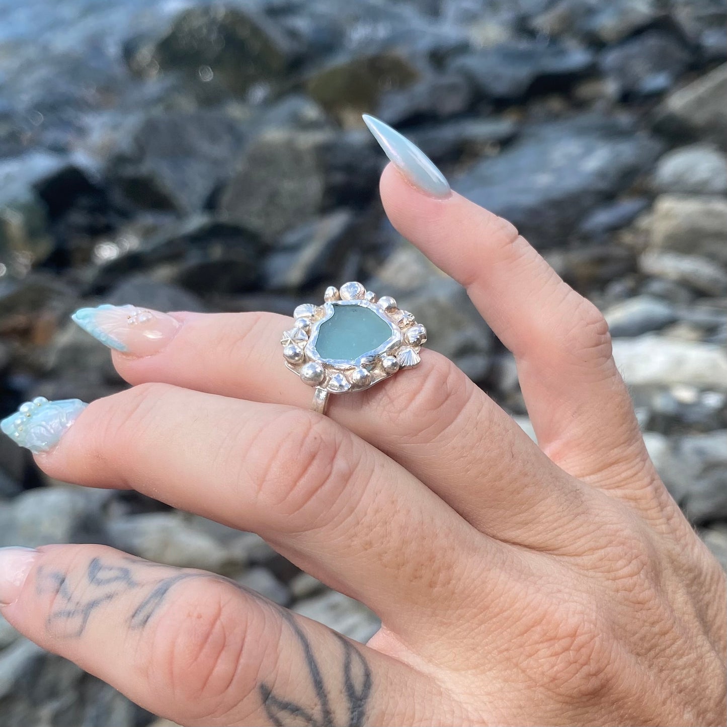Mermaid Treasure Small Sea Glass Ring