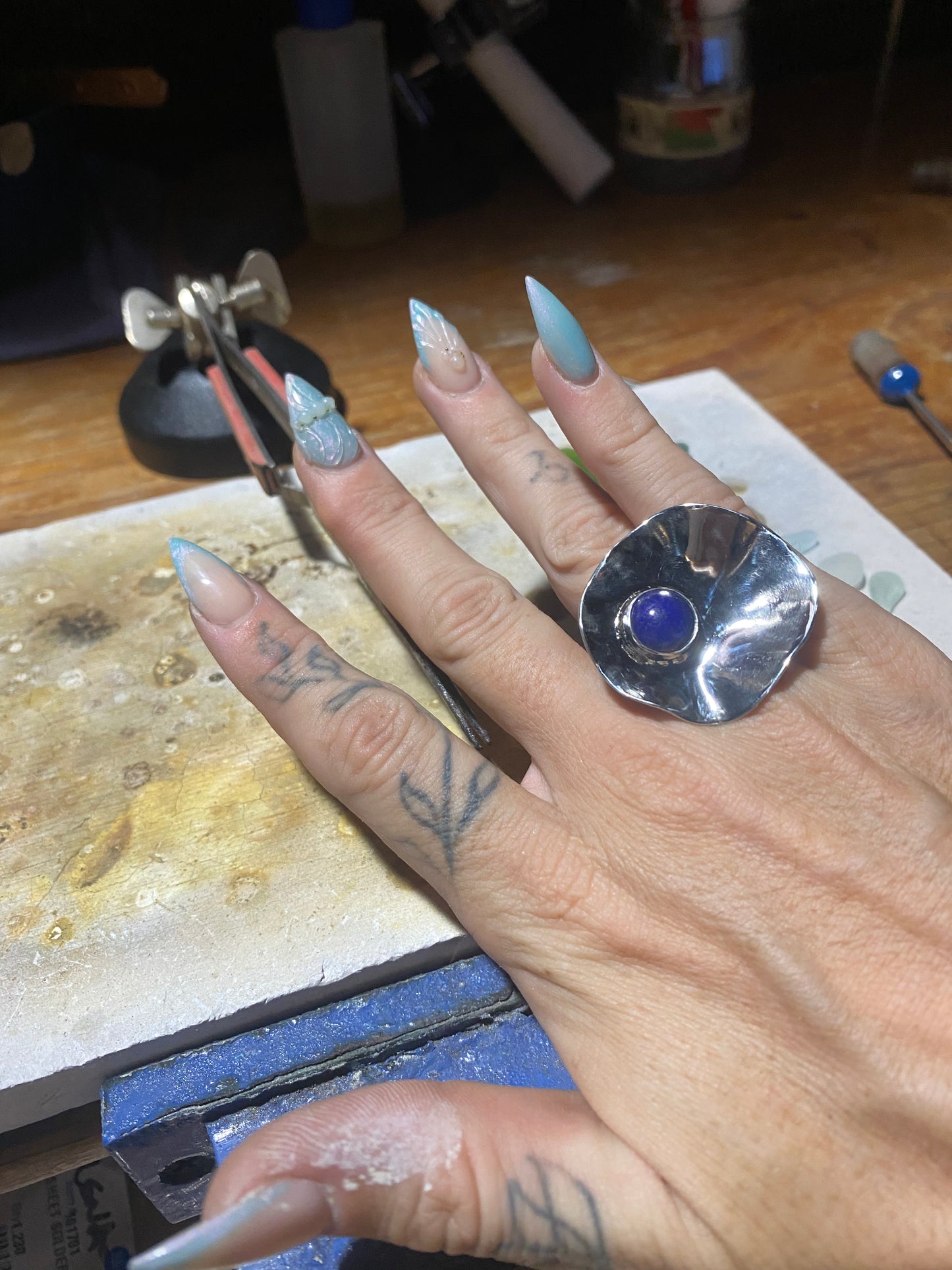 Lily Pad Lapis Lazuli Ring