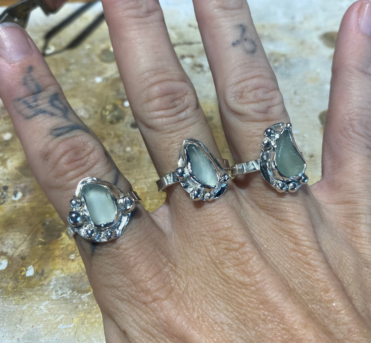 Mermaid Treasure Small Sea Glass Ring