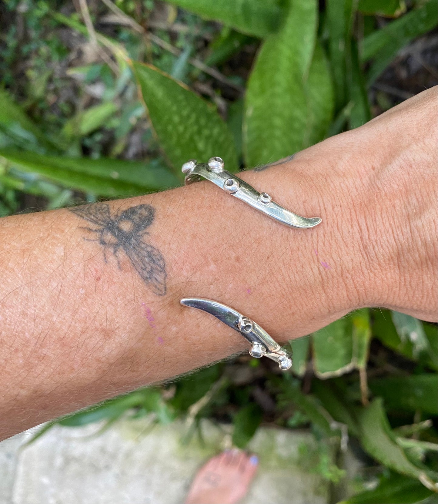 Octopus Tentacle Cuff Sterling Silver Bracelet