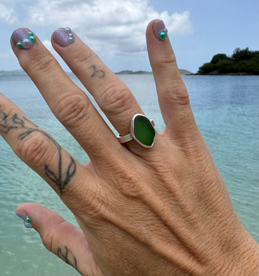 Mermaid Treasure Classic Sea Glass Ring