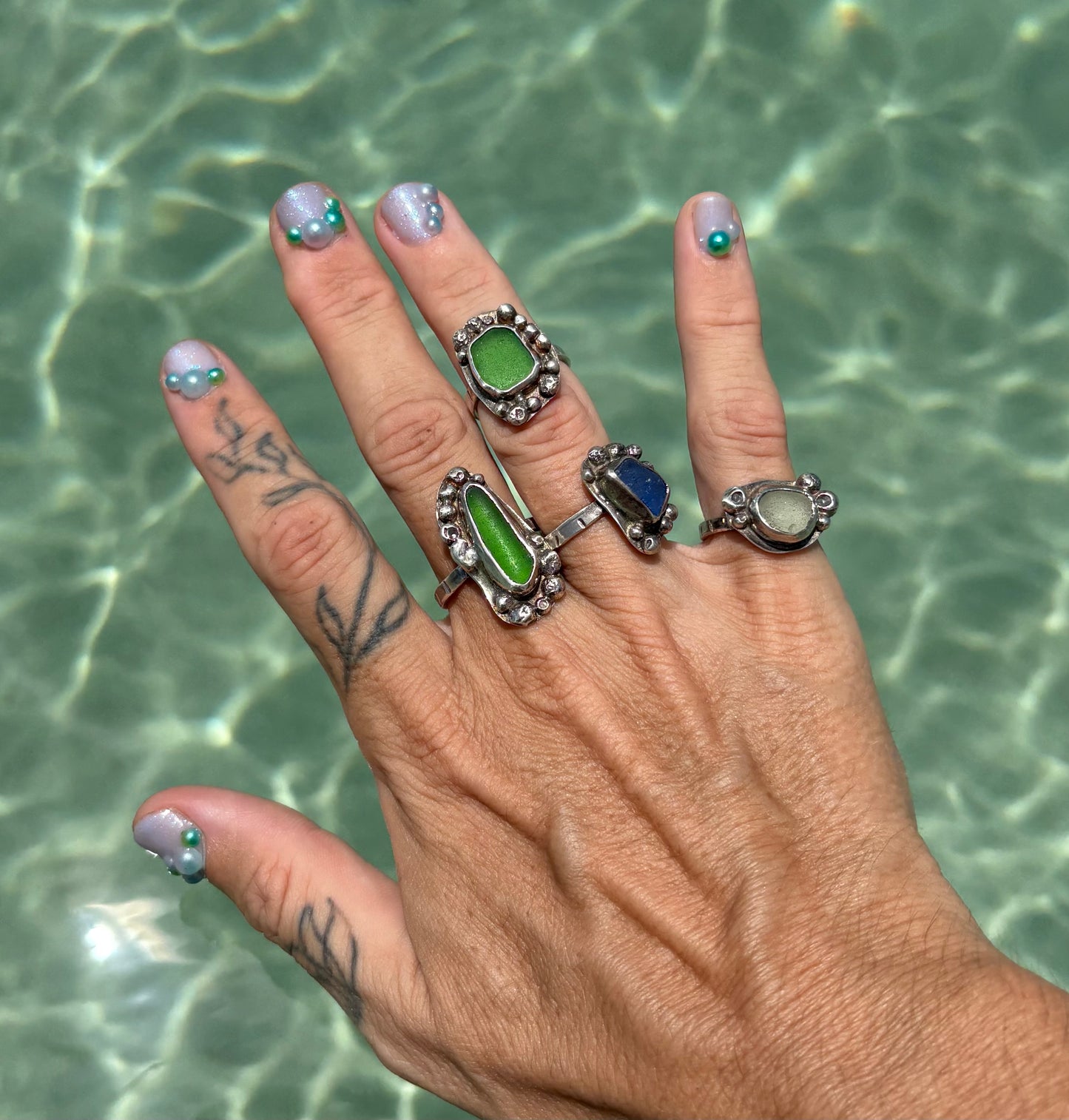 Mermaid Treasure Sea Glass Ring