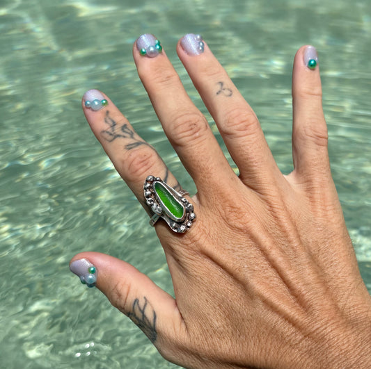 Mermaid Treasure Sea Glass Ring