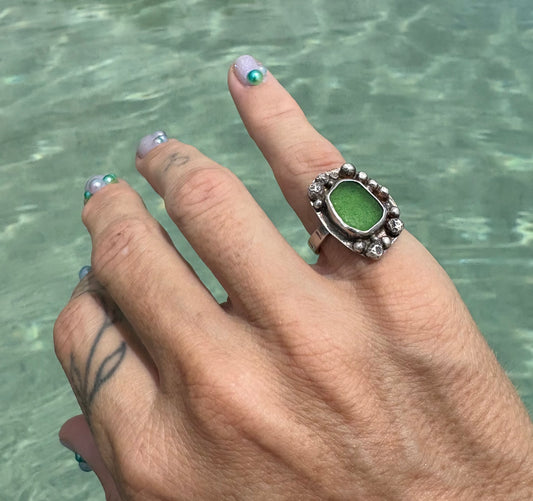 Mermaid Treasure Sea Glass Ring