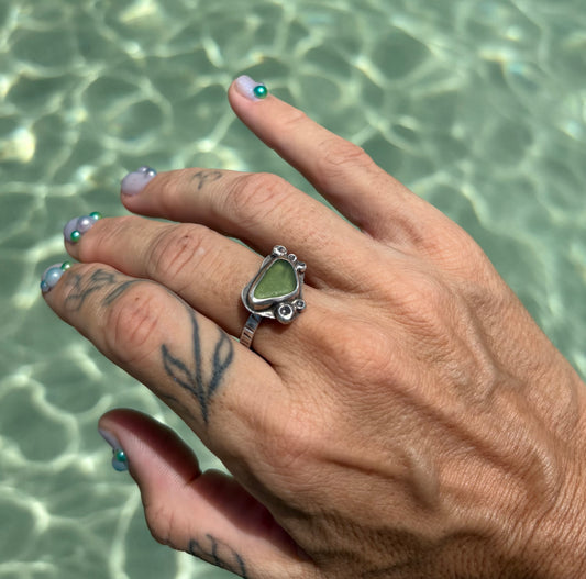 Mermaid Treasure Sea Glass Ring
