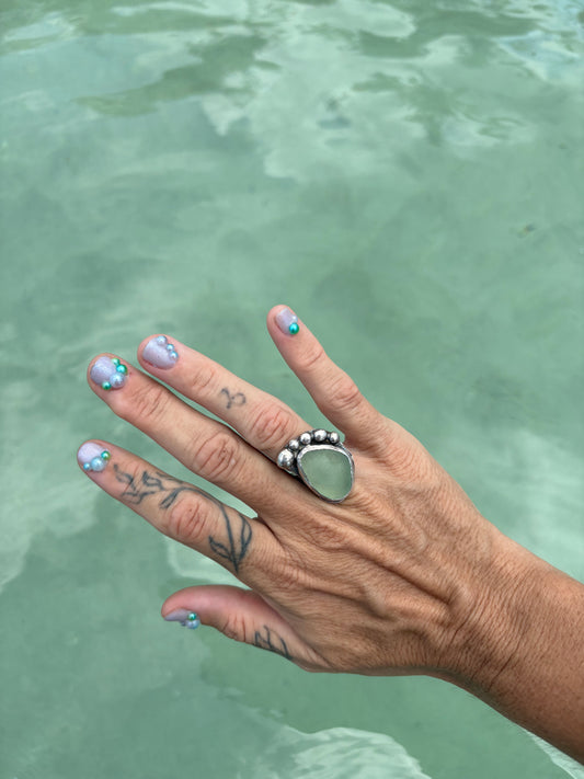 Mermaid Treasure Sea Glass Ring