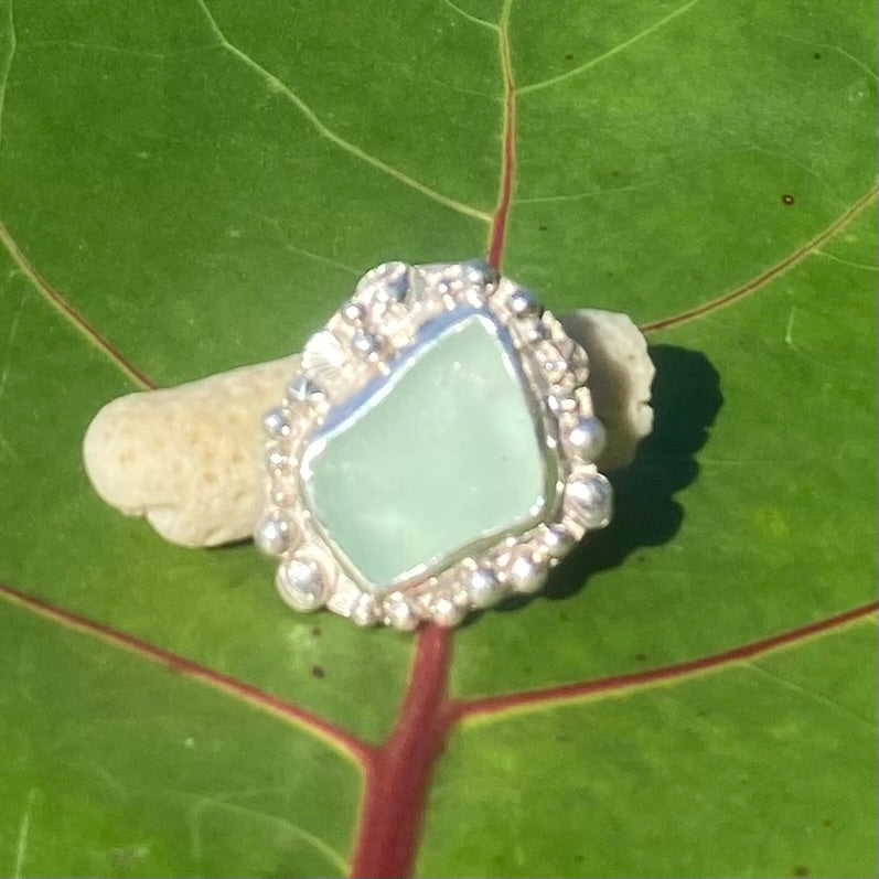Mermaid Treasure Medium Sea Glass Signature Ring
