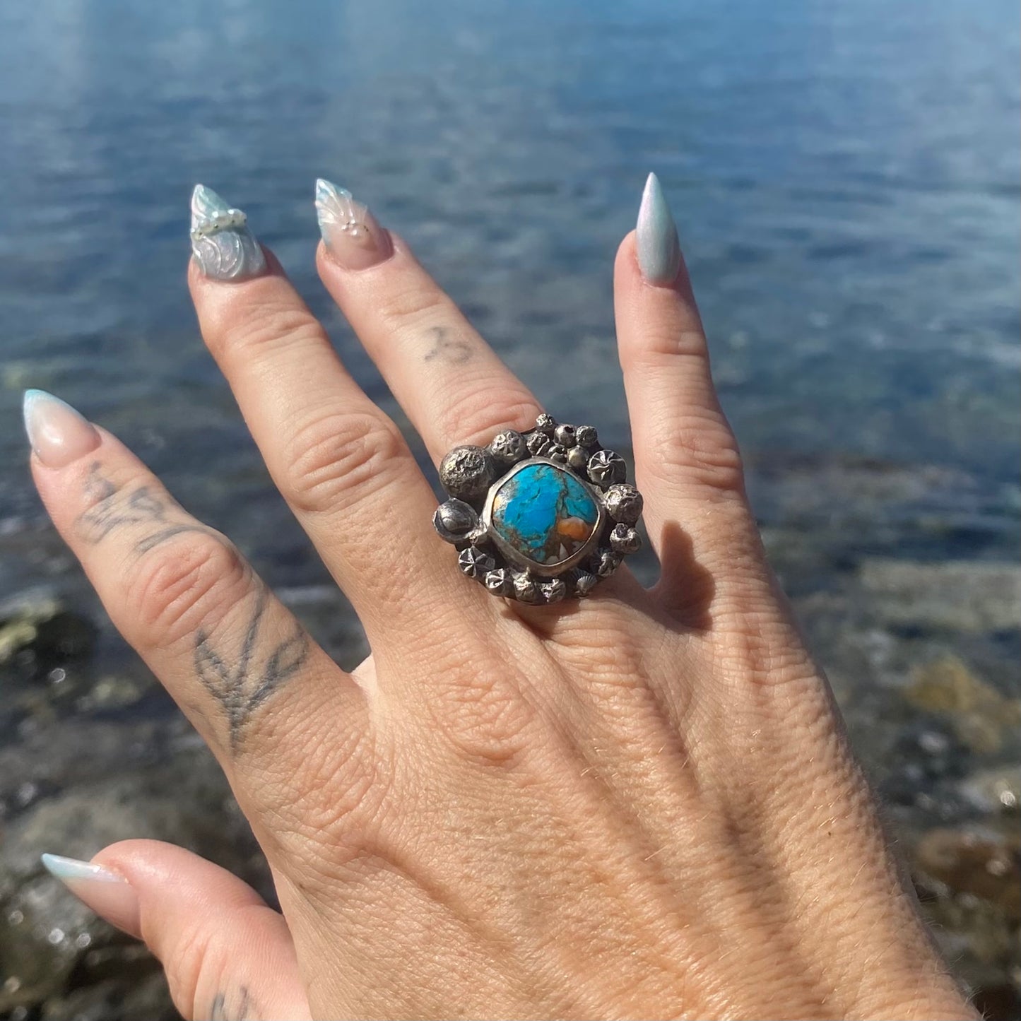 Mermaid Treasure Blue Spiny Oyster Turquoise Signature Ring