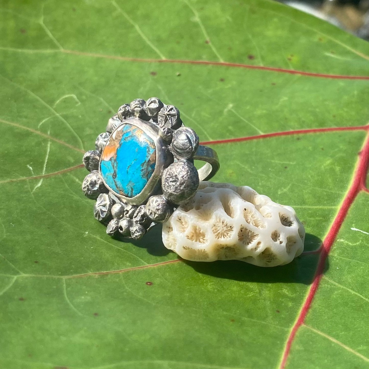 Mermaid Treasure Blue Spiny Oyster Turquoise Signature Ring