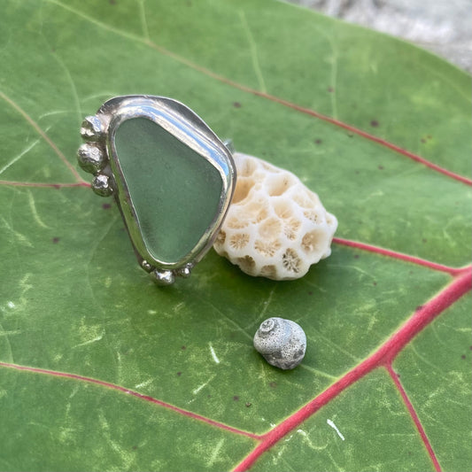 Mermaid Treasure Medium Signature Sea Glass Ring