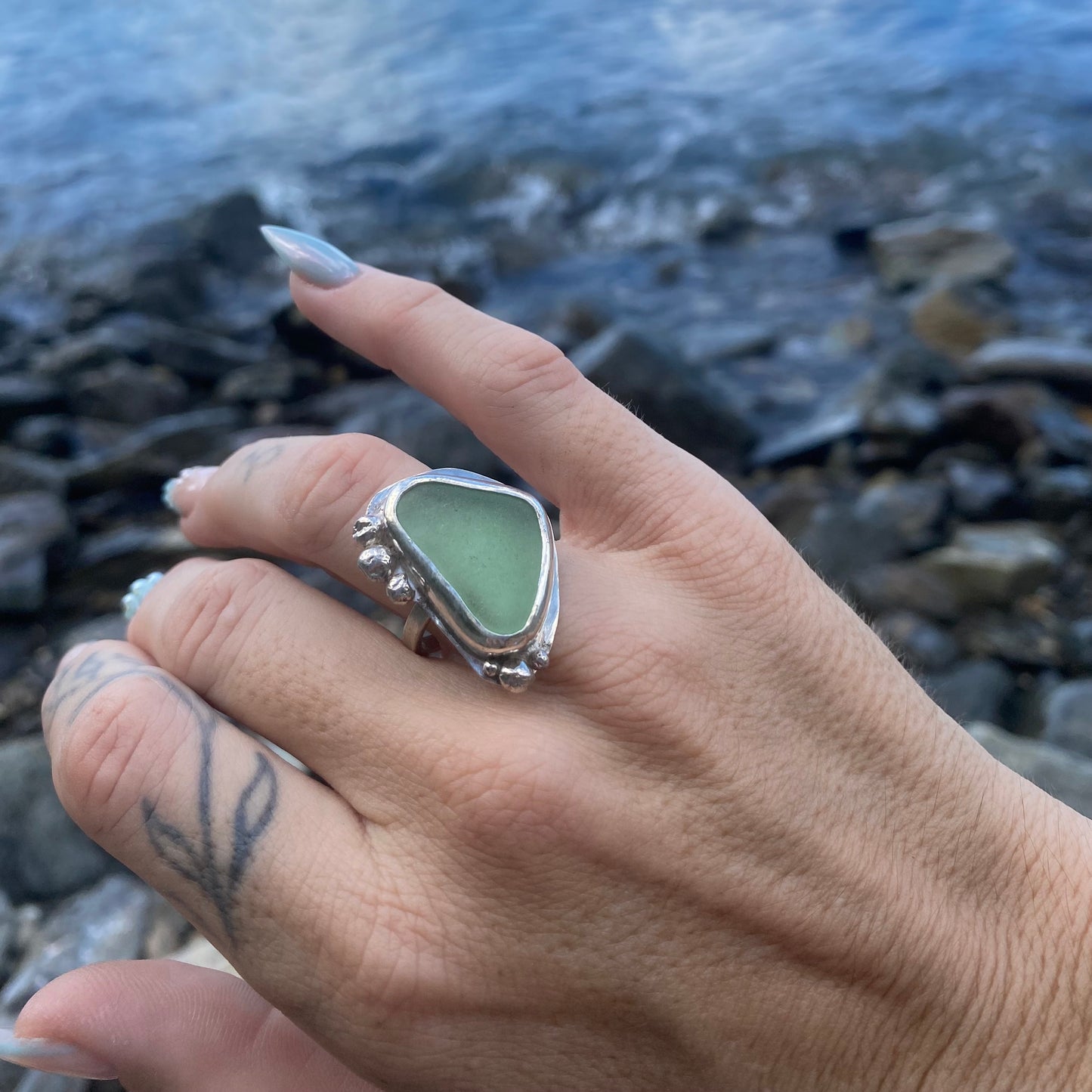 Mermaid Treasure Medium Signature Sea Glass Ring