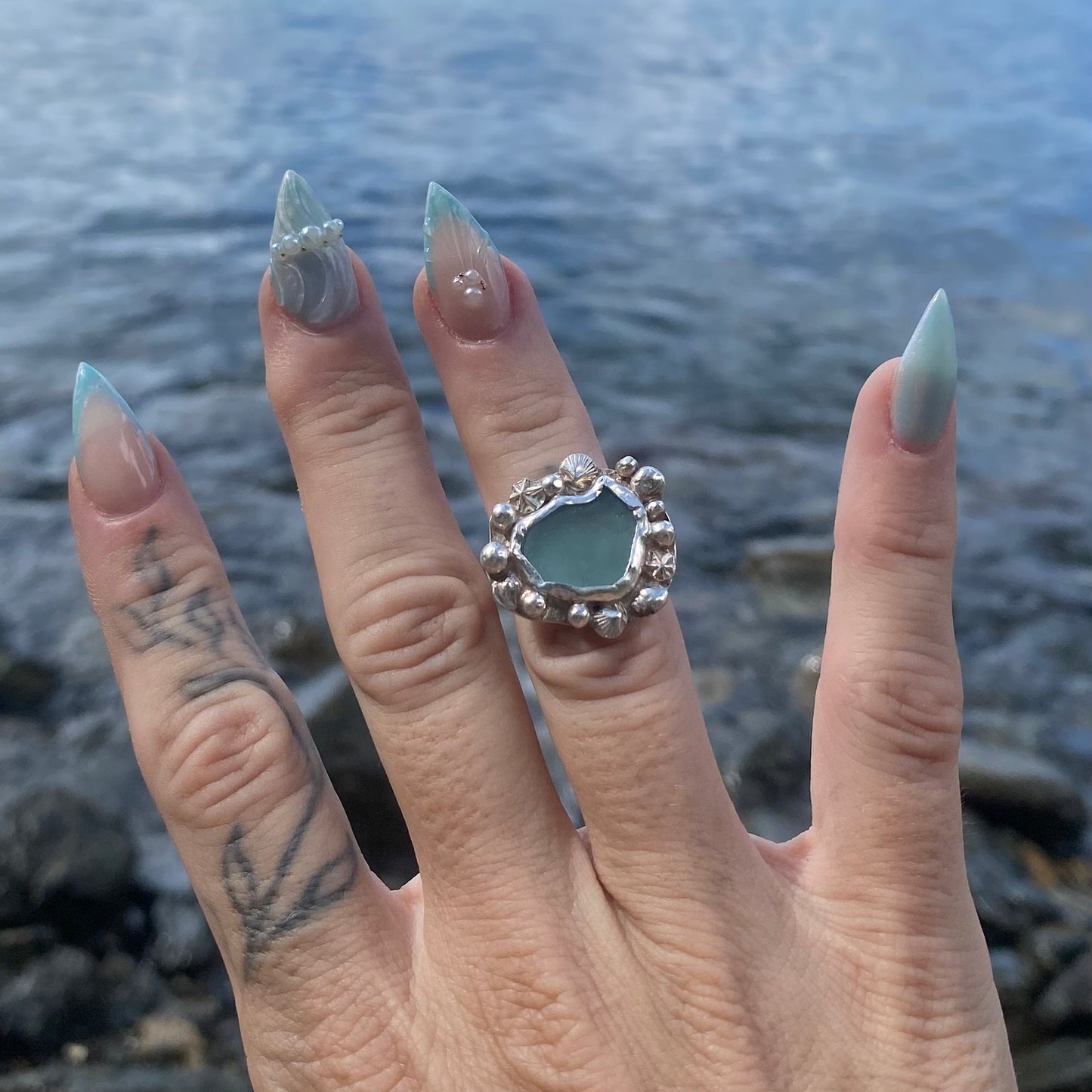 Mermaid Treasure Small Sea Glass Ring