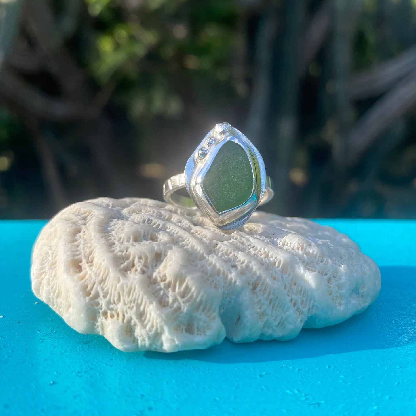 Mermaid Treasure Small Sea Glass Ring