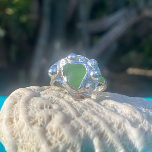 Mermaid Treasure Small Sea Glass Ring