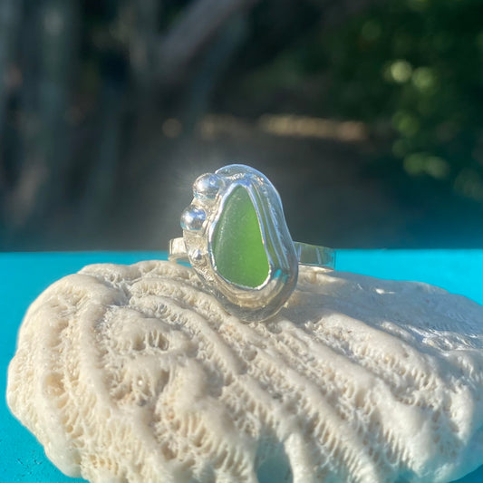 Mermaid Treasure Small Sea Glass Ring