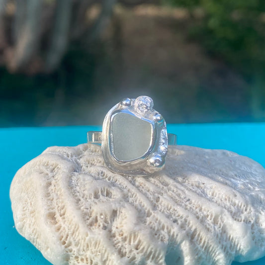 Mermaid Treasure Small Sea Glass Ring