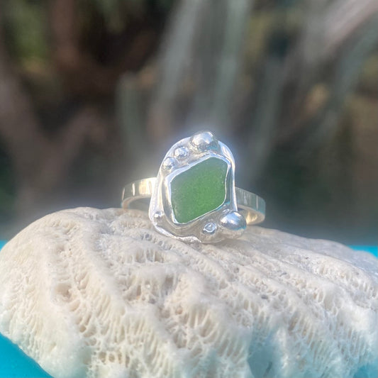 Mermaid Treasure Small Sea Glass Ring