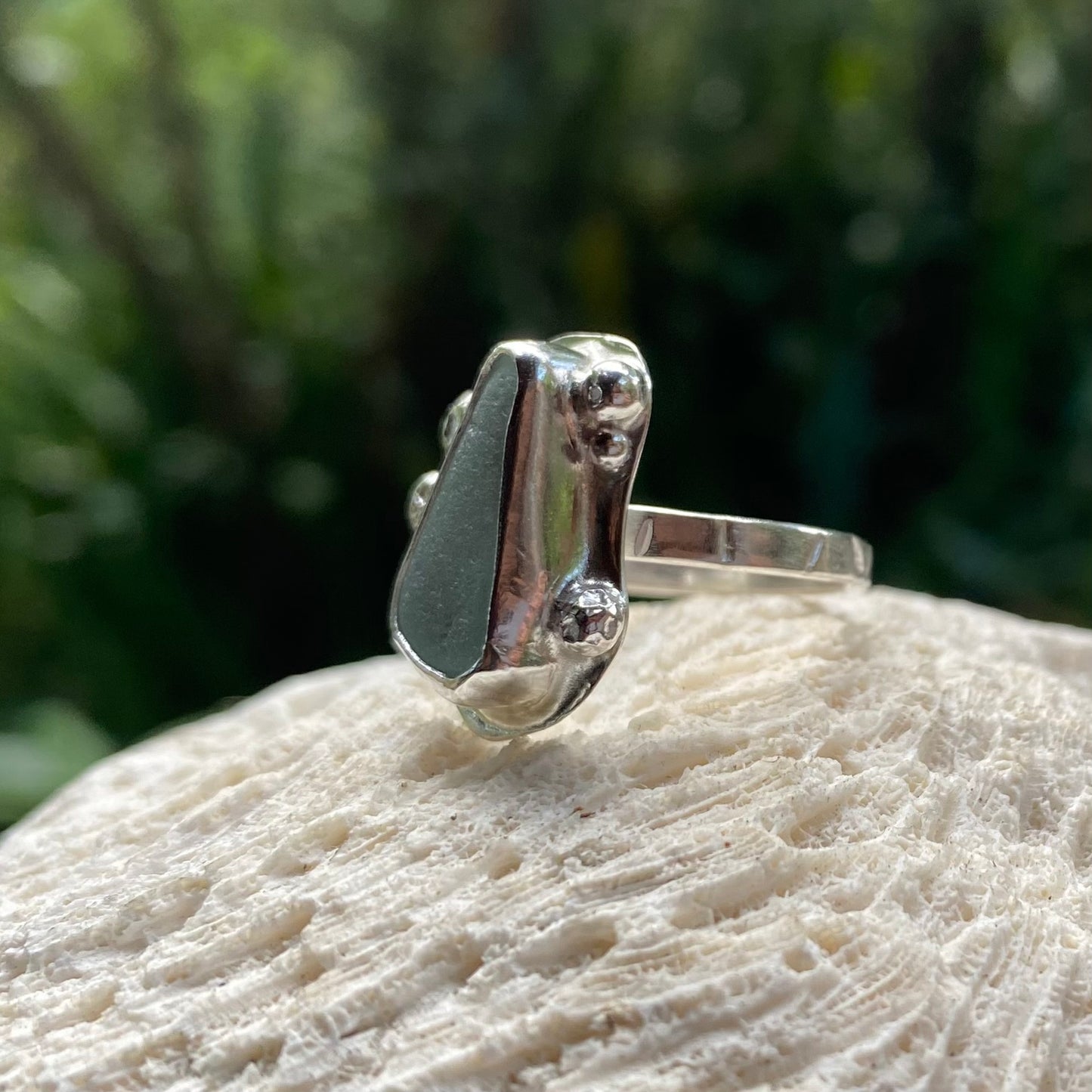 Mermaid Treasure Small Signature Sea Glass Ring