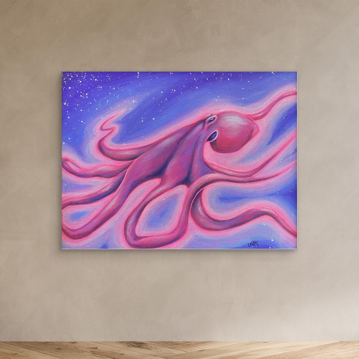 “Ghosty Slinky Slink” Octopus Painting