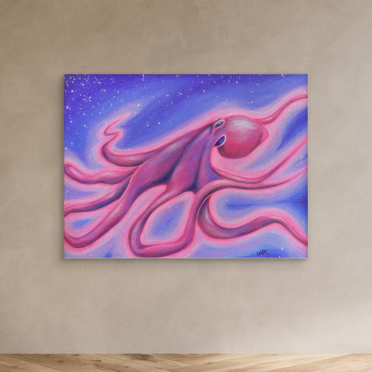“Ghosty Slinky Slink” Octopus Painting