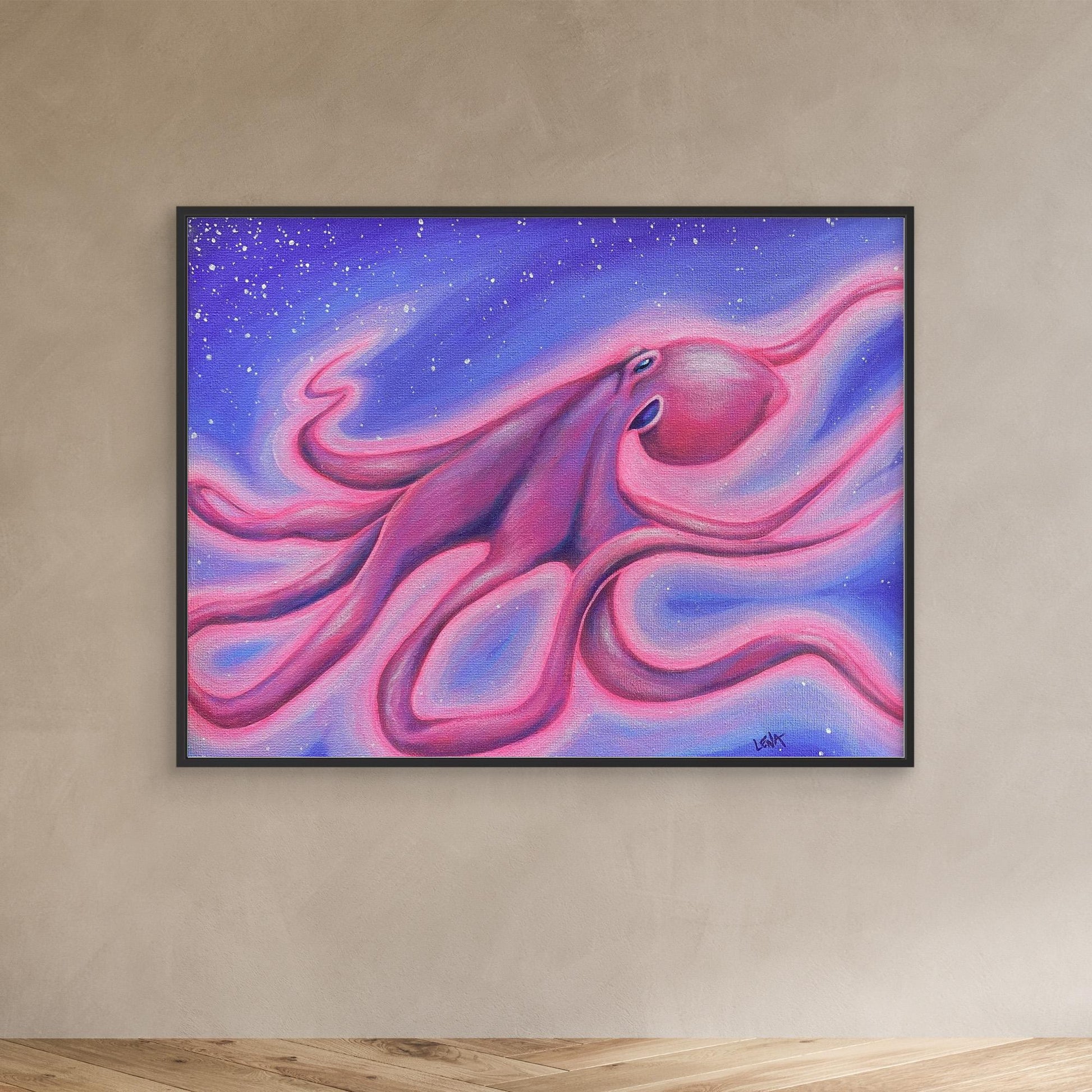 “Ghosty Slinky Slink” Octopus Painting