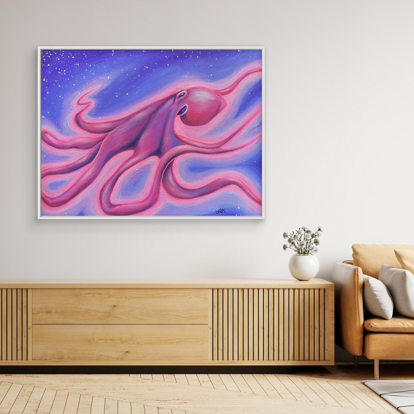 “Ghosty Slinky Slink” Octopus Painting